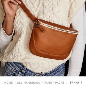 Clare V Brown Crossbody Bag with Crescent Shape